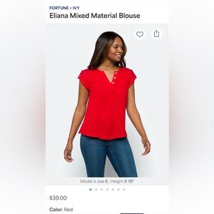 Fortune + Ivy Eliana Red Blouse